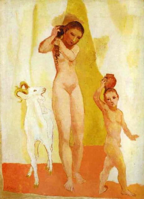 1906 Jeune fille avec une chÃ¨vre