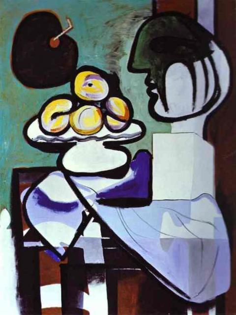 1932 Nature morte, buste coupe et palette