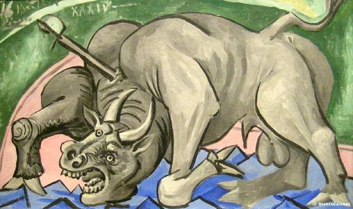 1934 Taureau agonisant