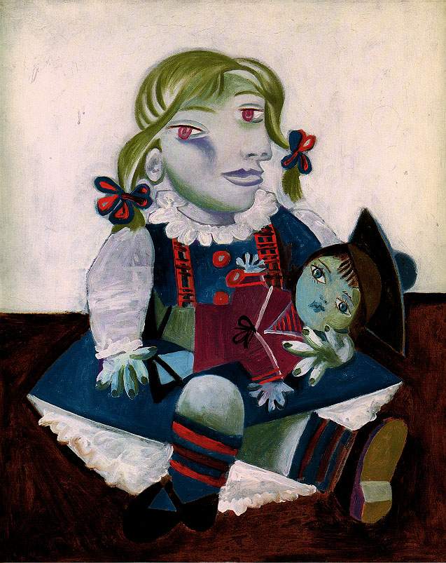 1938 Maya tenant une poupÃ©e